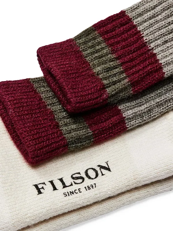 1970s Logger Thermal Socks: Forest/Maroon