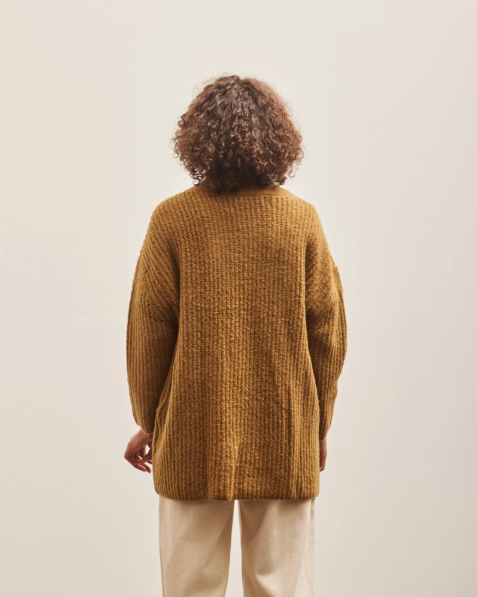 7115 Chunky Open Cardigan, Dijon