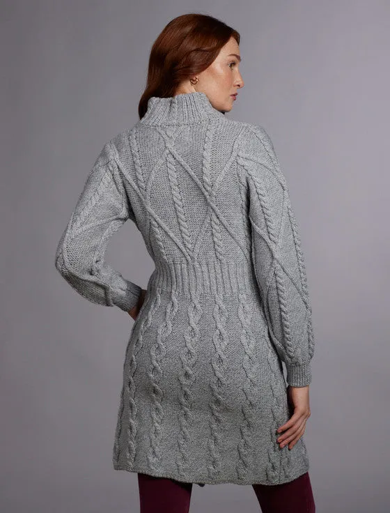 Aran Cable Signature Coat - Grey