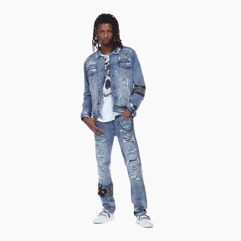 Bleunoir Bandana Jean Jacket - Cerulean Blue