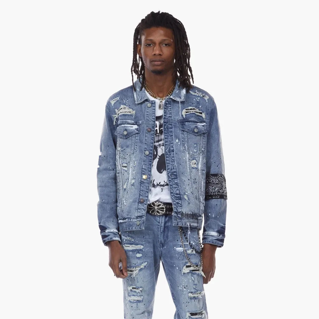 Bleunoir Bandana Jean Jacket - Cerulean Blue