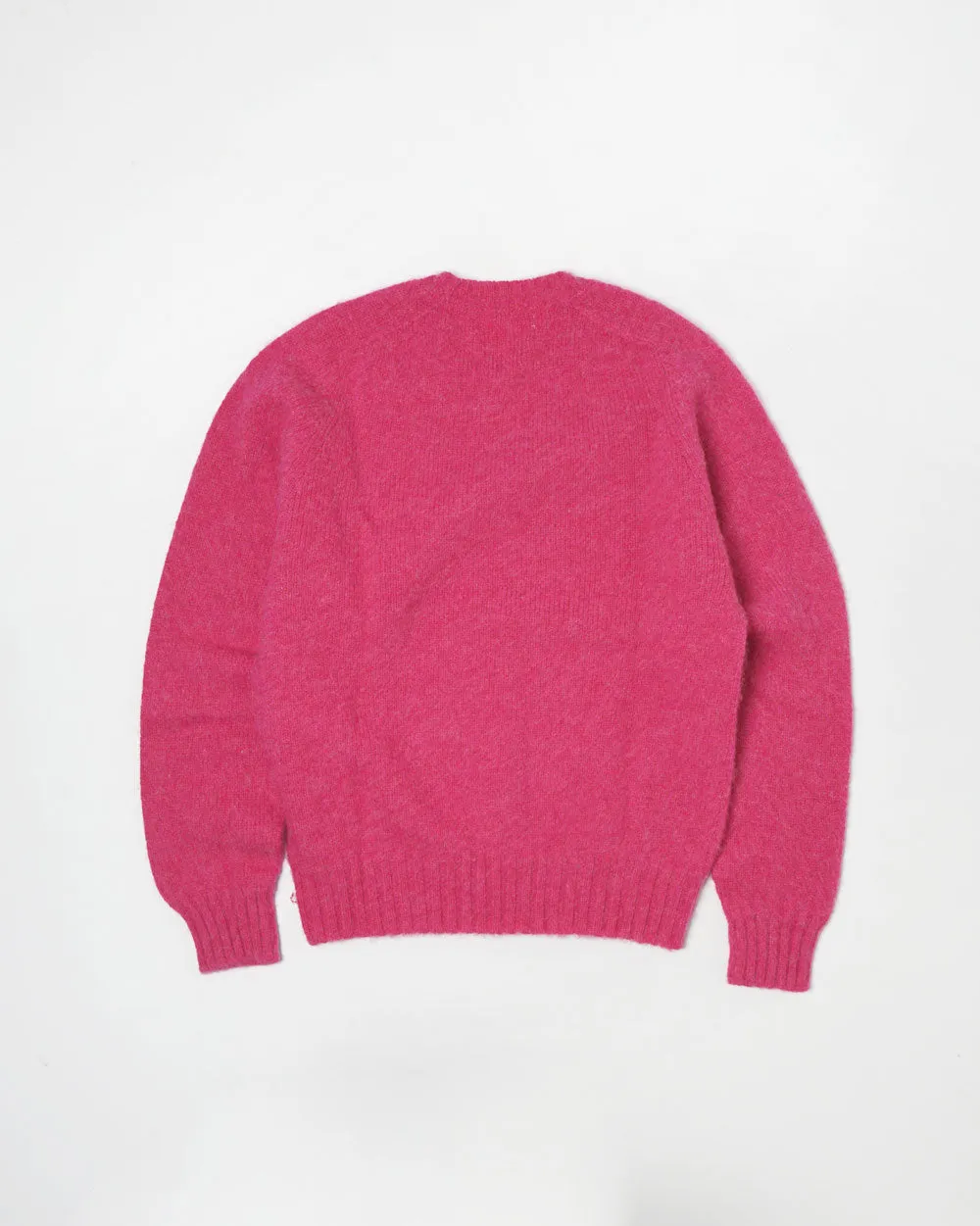 Brushed Shetland Sweater Crew Neck / Pink