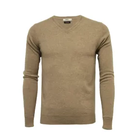 Cashmere V Neck Sweater Camel