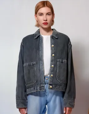 Distressed Medium Wash Denim Jacket