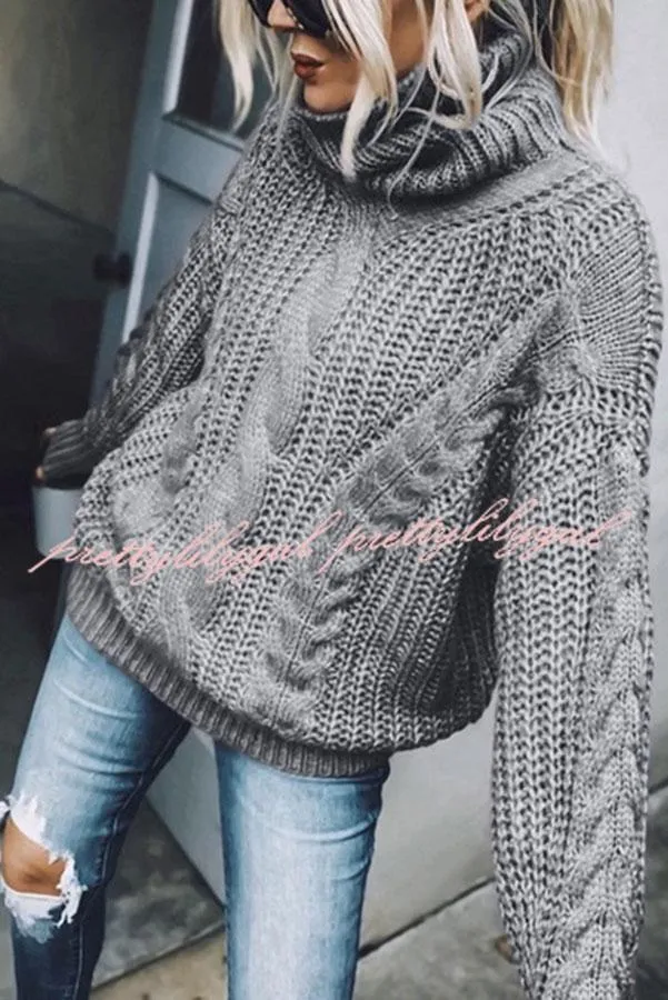 Eiffel Tower Cable Knit Relaxed Sweater