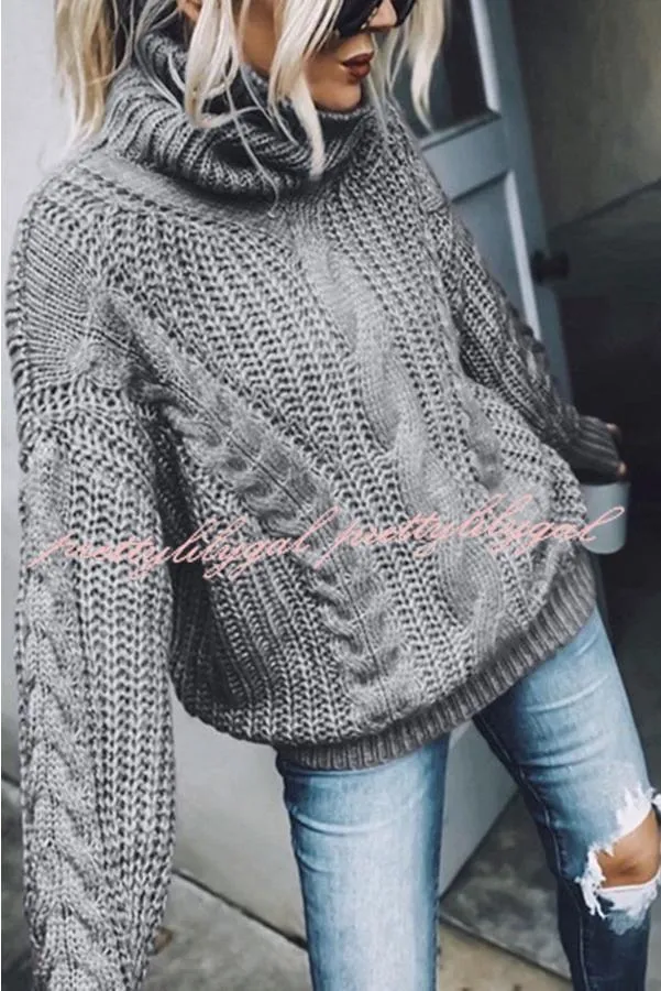 Eiffel Tower Cable Knit Relaxed Sweater