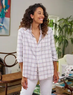 EILEEN Cream and Pink Plaid, Italian Cashmere Touch