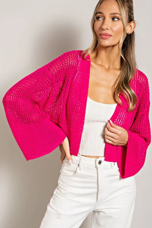 Eyelet knit cardigan