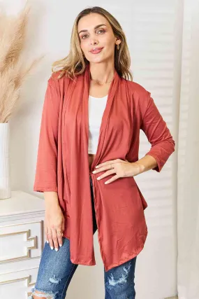 Full Size Open Front Cardigan