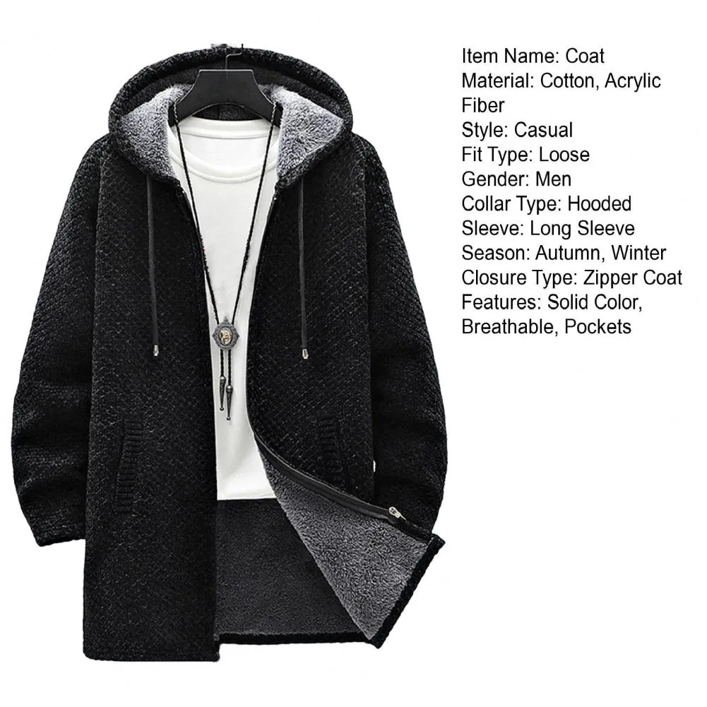 Funki Buys | Jackets | Men's Warm Drawstring Hooded Overcoat