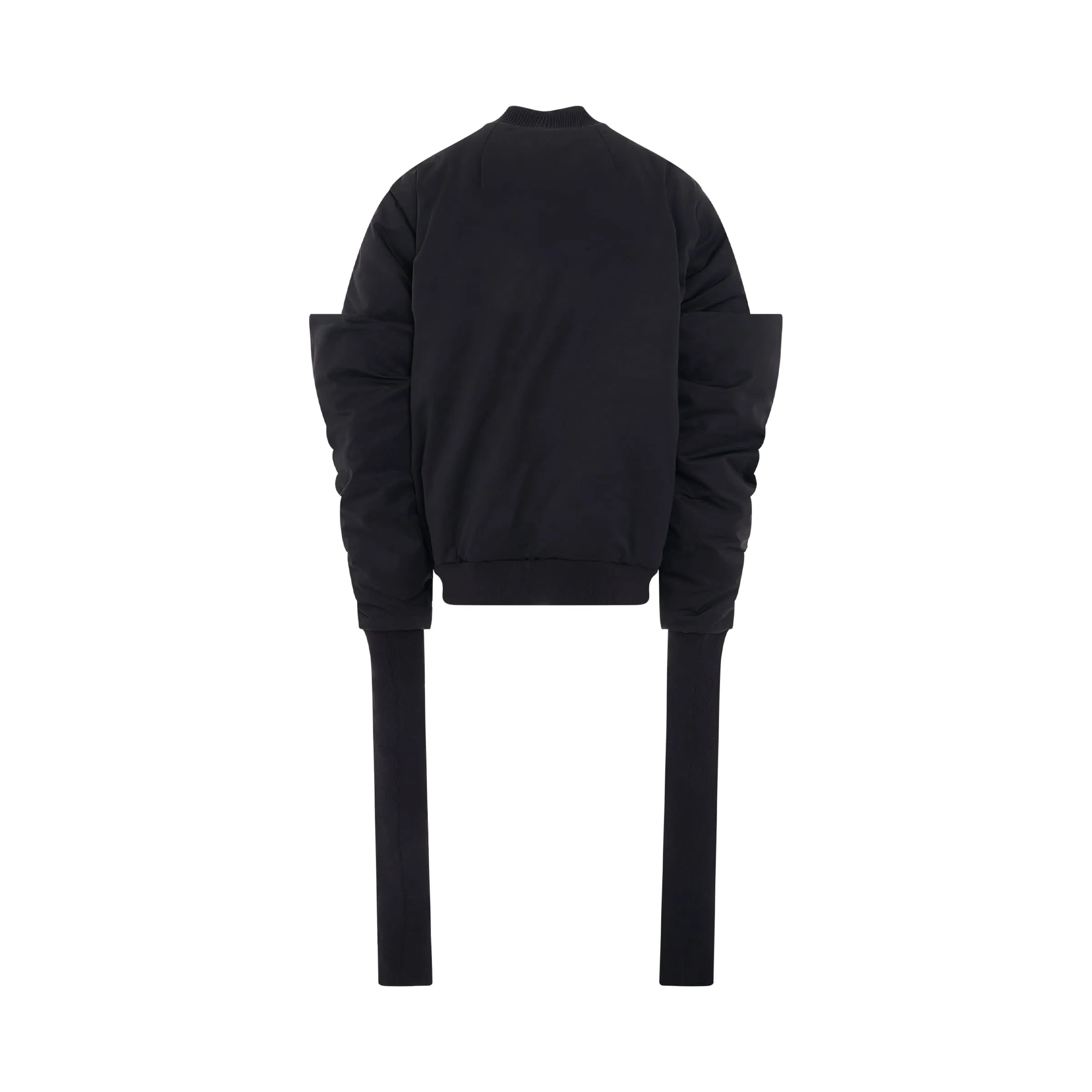 Gauntlet Padded Bomber Jacket in Black