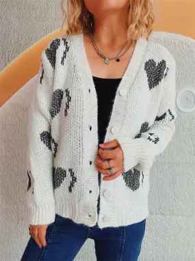 Heart Button Up Long Sleeve Cardigan | Cozy Weather | Cardigans