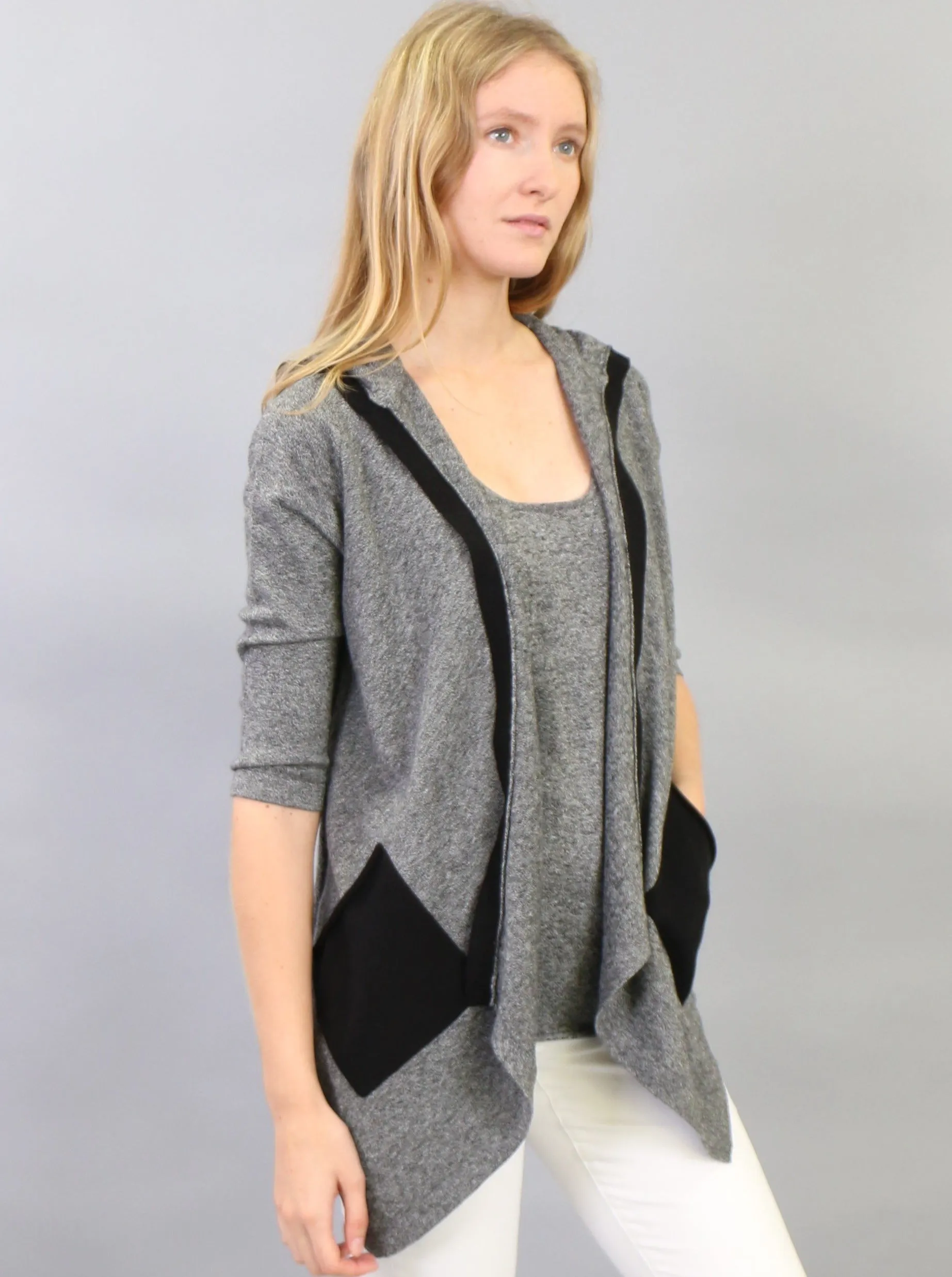 Hoodie Open Front Cardigan