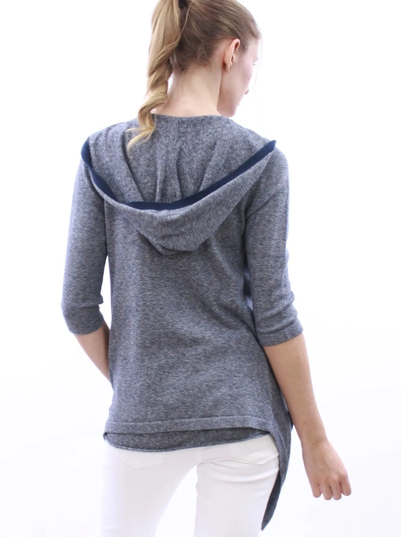 Hoodie Open Front Cardigan