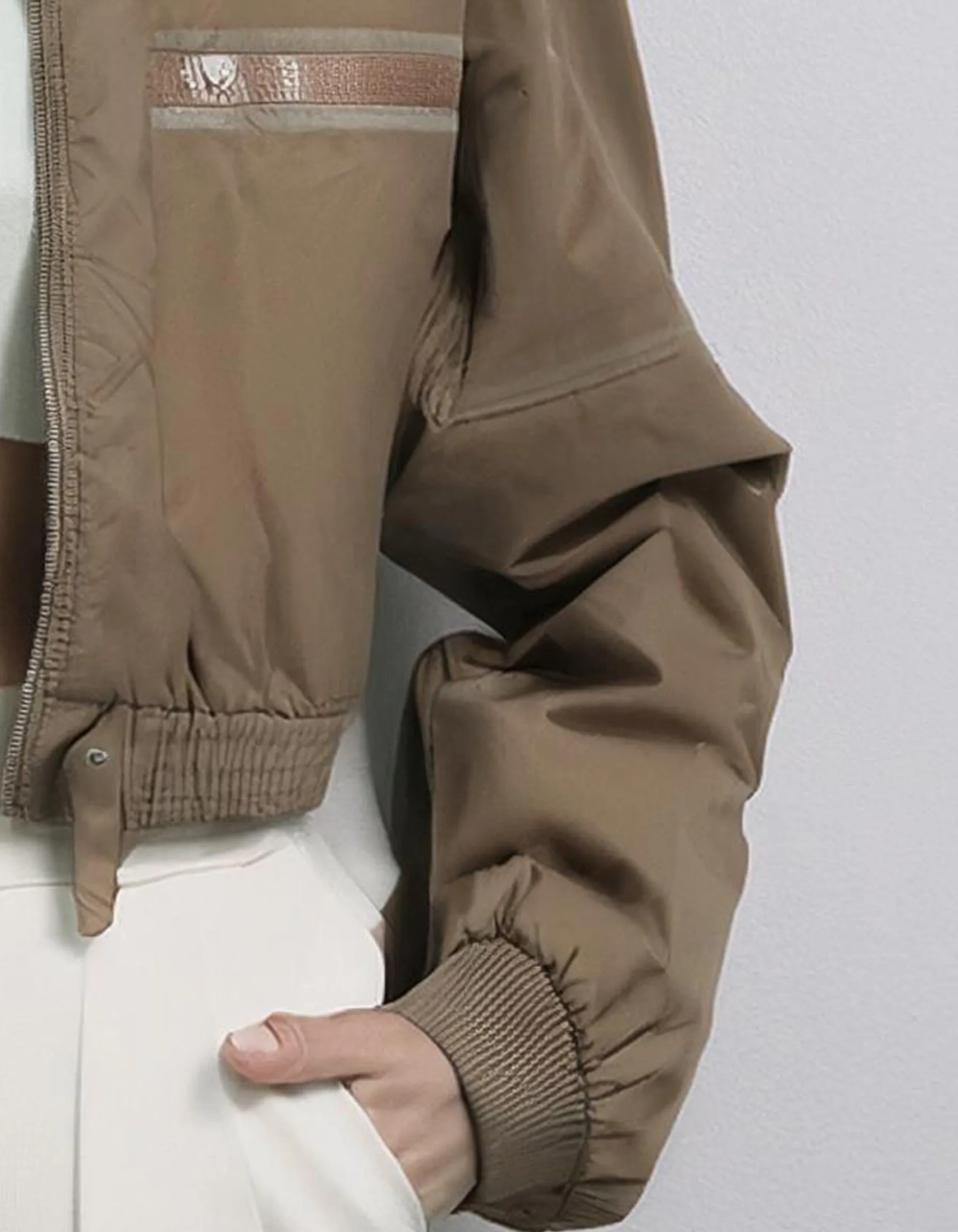 Khaki Cargo Bomber Jacket