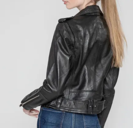 Leather Moto Lightweight Bomber - Black & Fitted