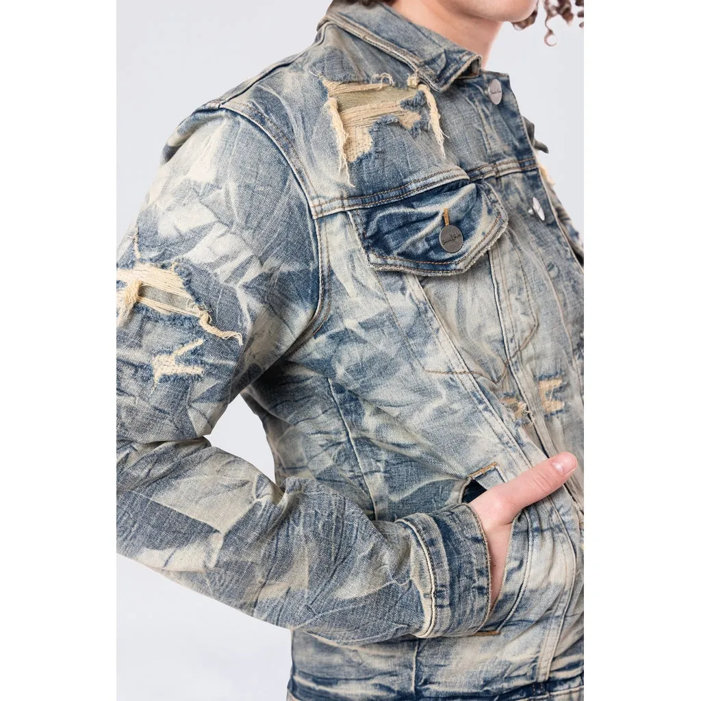 Lightning Wash Jean Jacket - Blue Toast