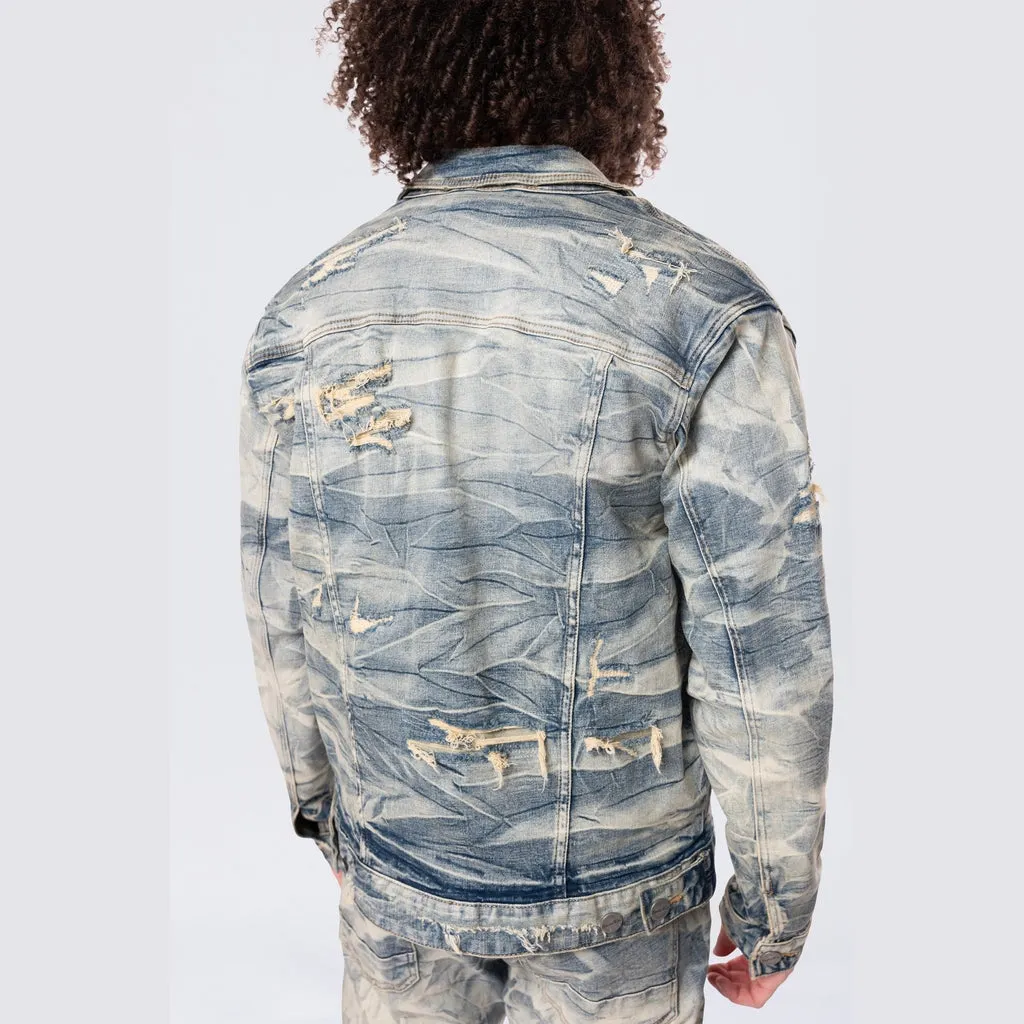 Lightning Wash Jean Jacket - Blue Toast