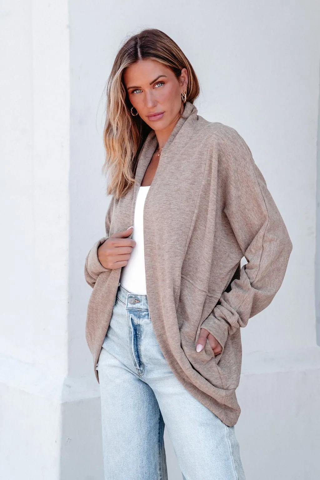 Make It Yours Taupe Brushed Cardigan - FINAL SALE