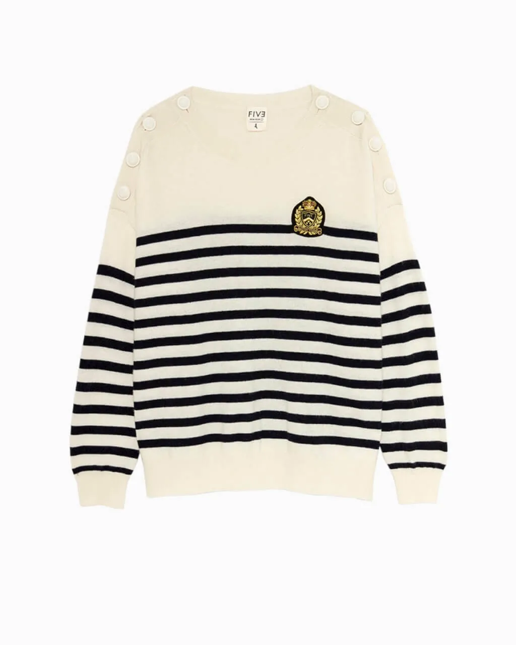 Mariniere Cashmere Sweater | Ecru