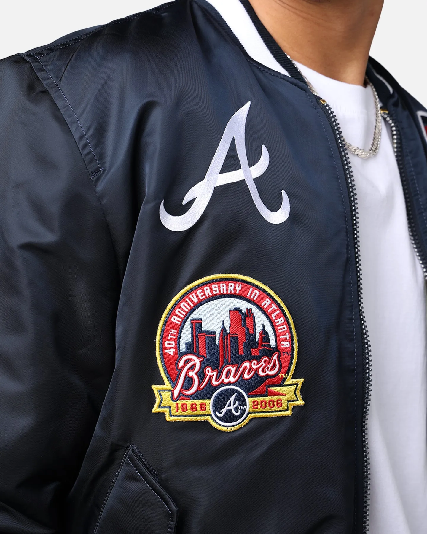 New Era X Alpha Series X MLB Atlanta Braves MA-1 Bomber Jacket Black