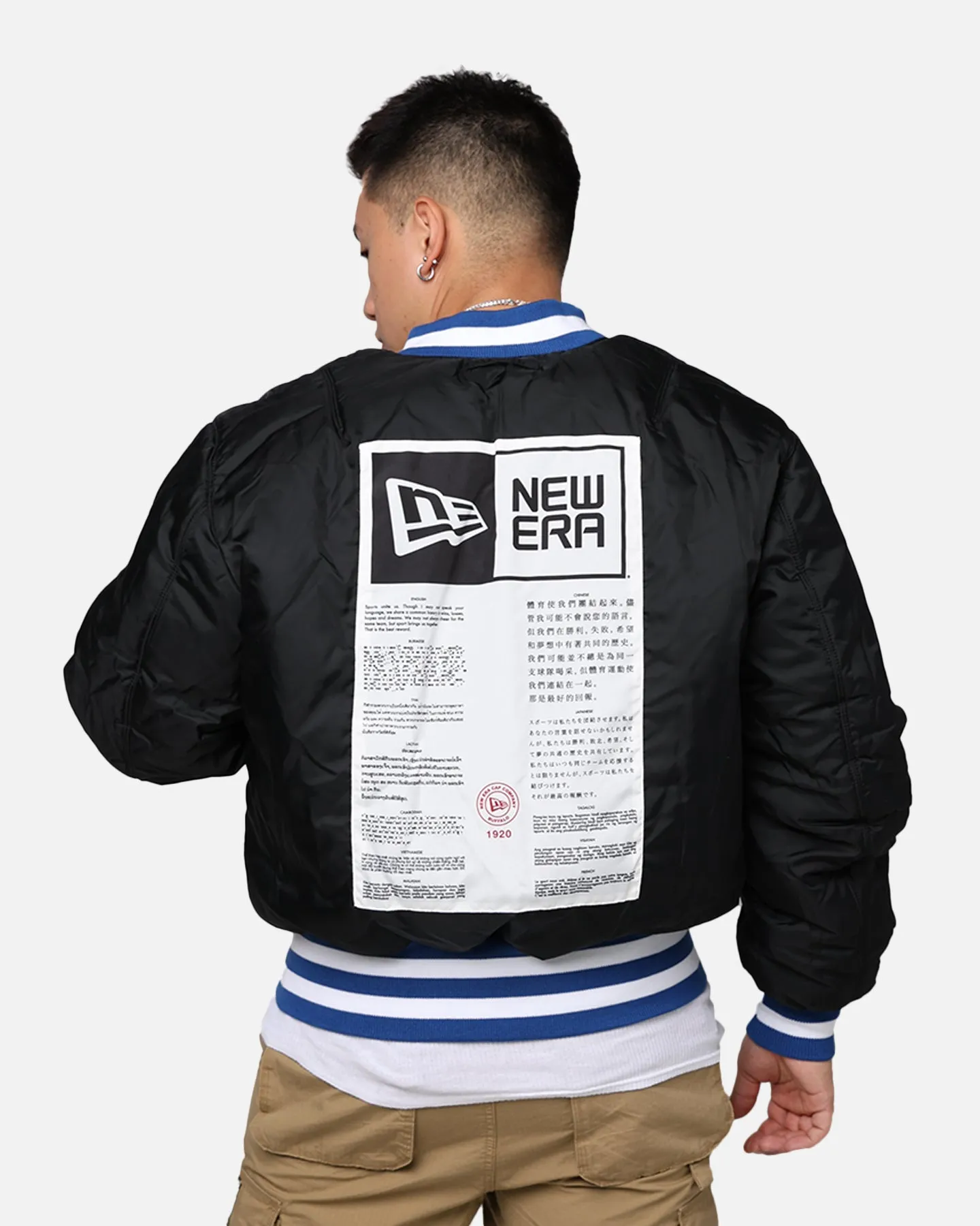 New Era X Alpha Series X NFL Los Angeles Rams MA-1 Bomber Jacket Royal/Black