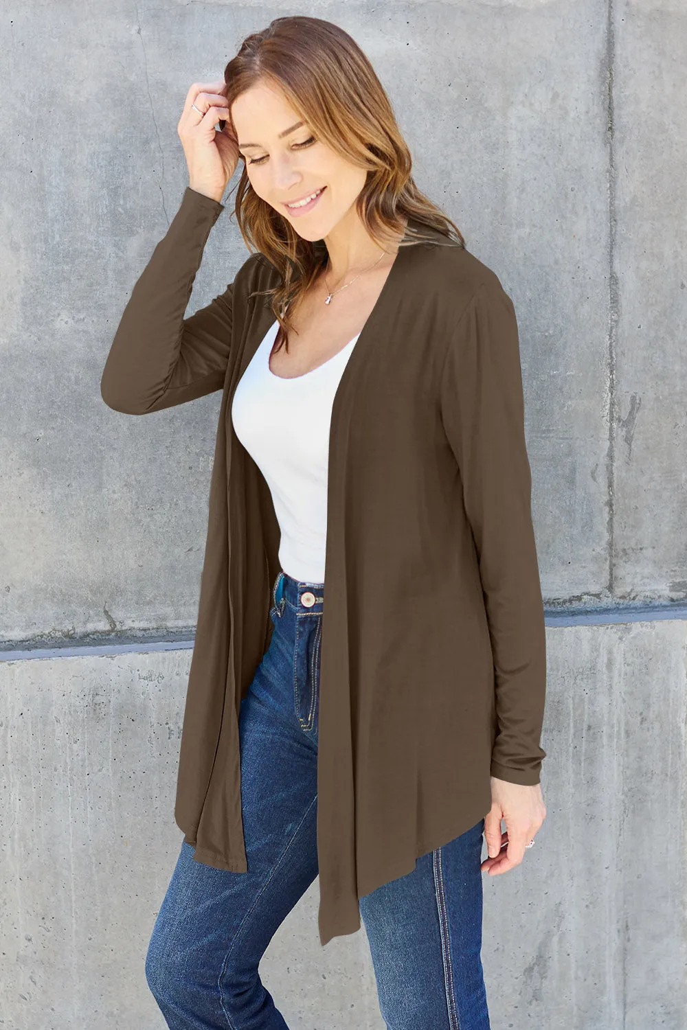 Open Front Long Sleeve Cardigan