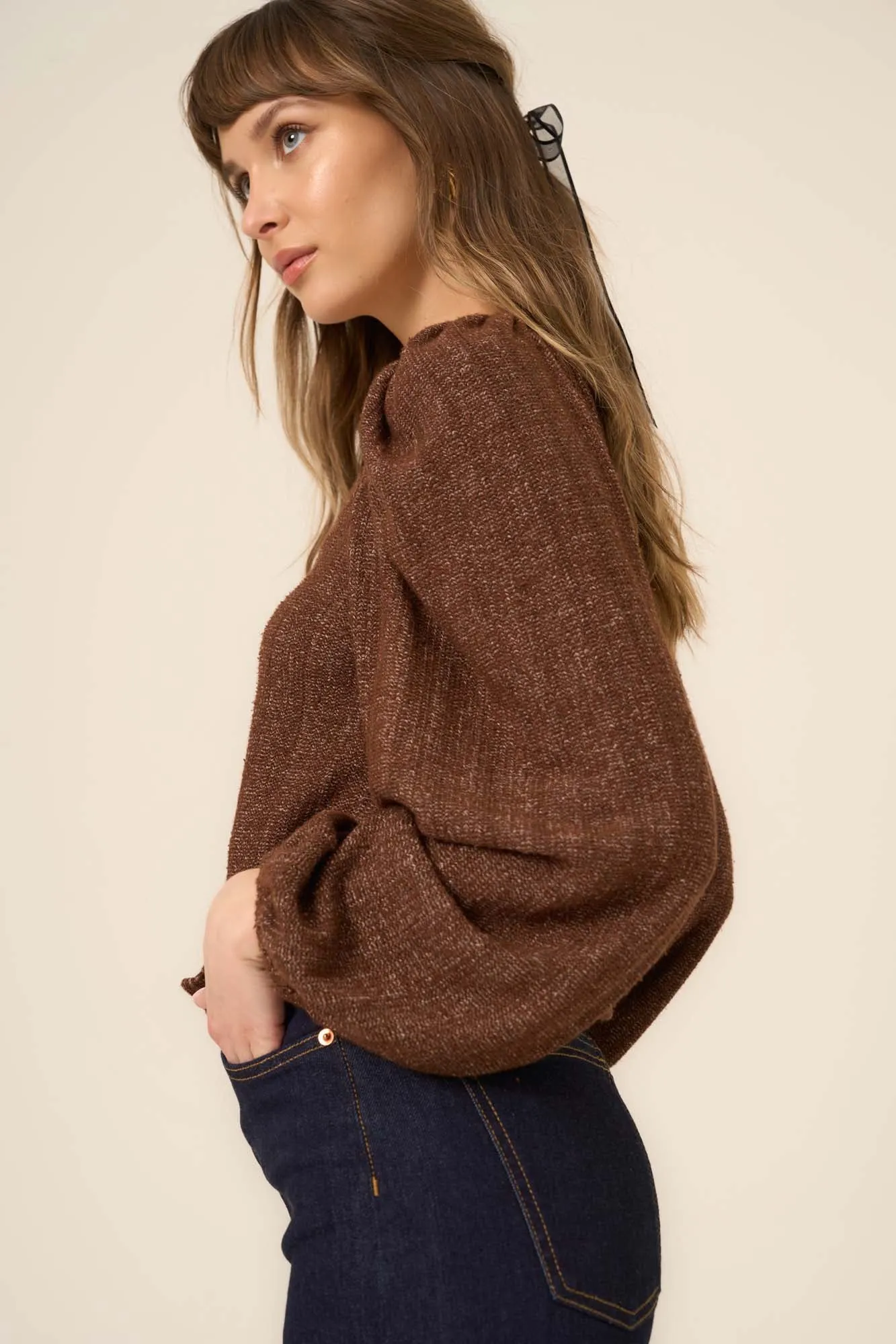 Piece Of My Heart Textured Button Front Cardi - Gingerbread