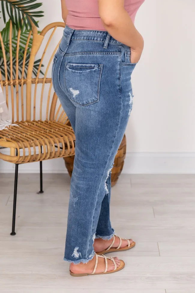 Priscilla Distressed Girlfriend Medium Wash Jeans FINAL SALE