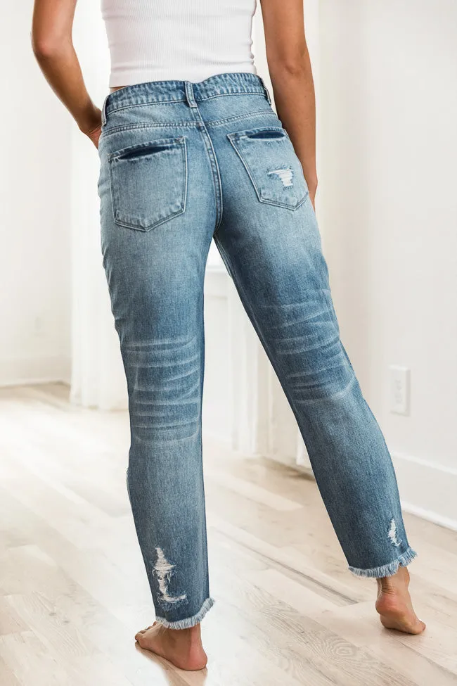 Priscilla Distressed Girlfriend Medium Wash Jeans FINAL SALE