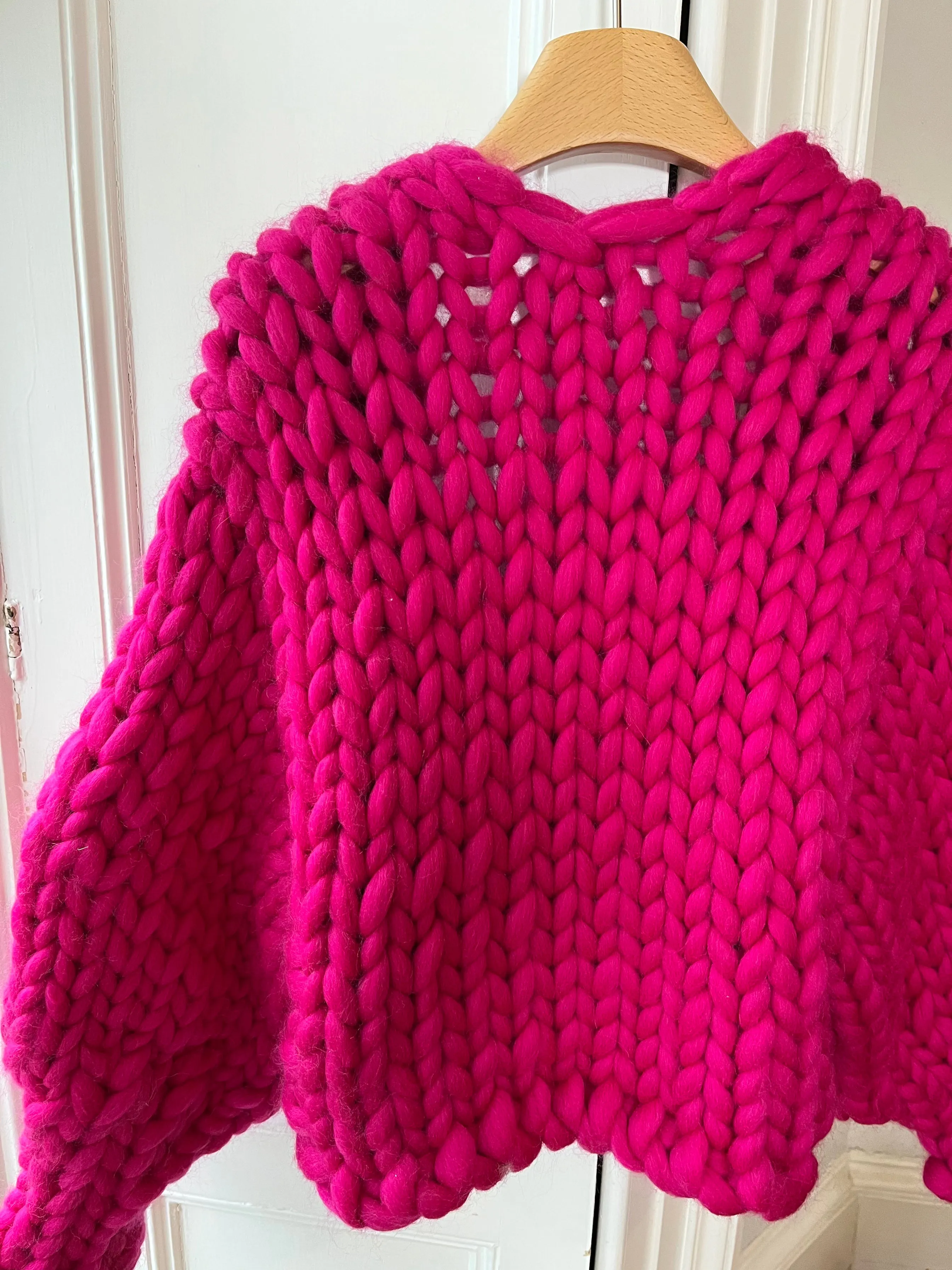 Raspberry Colossal Knit Cardigan S/M (Sample)