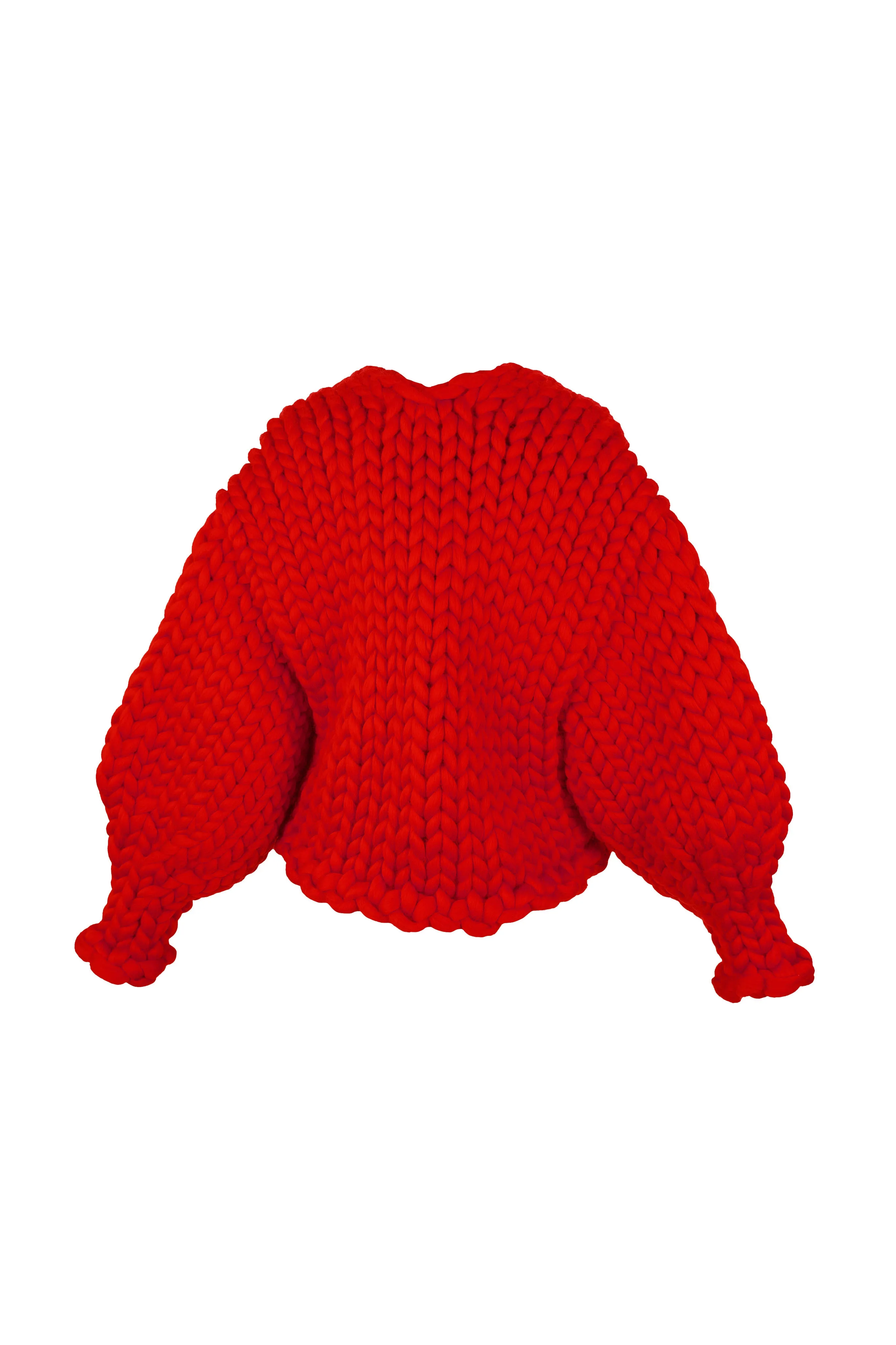 Red Colossal Knit Cardigan