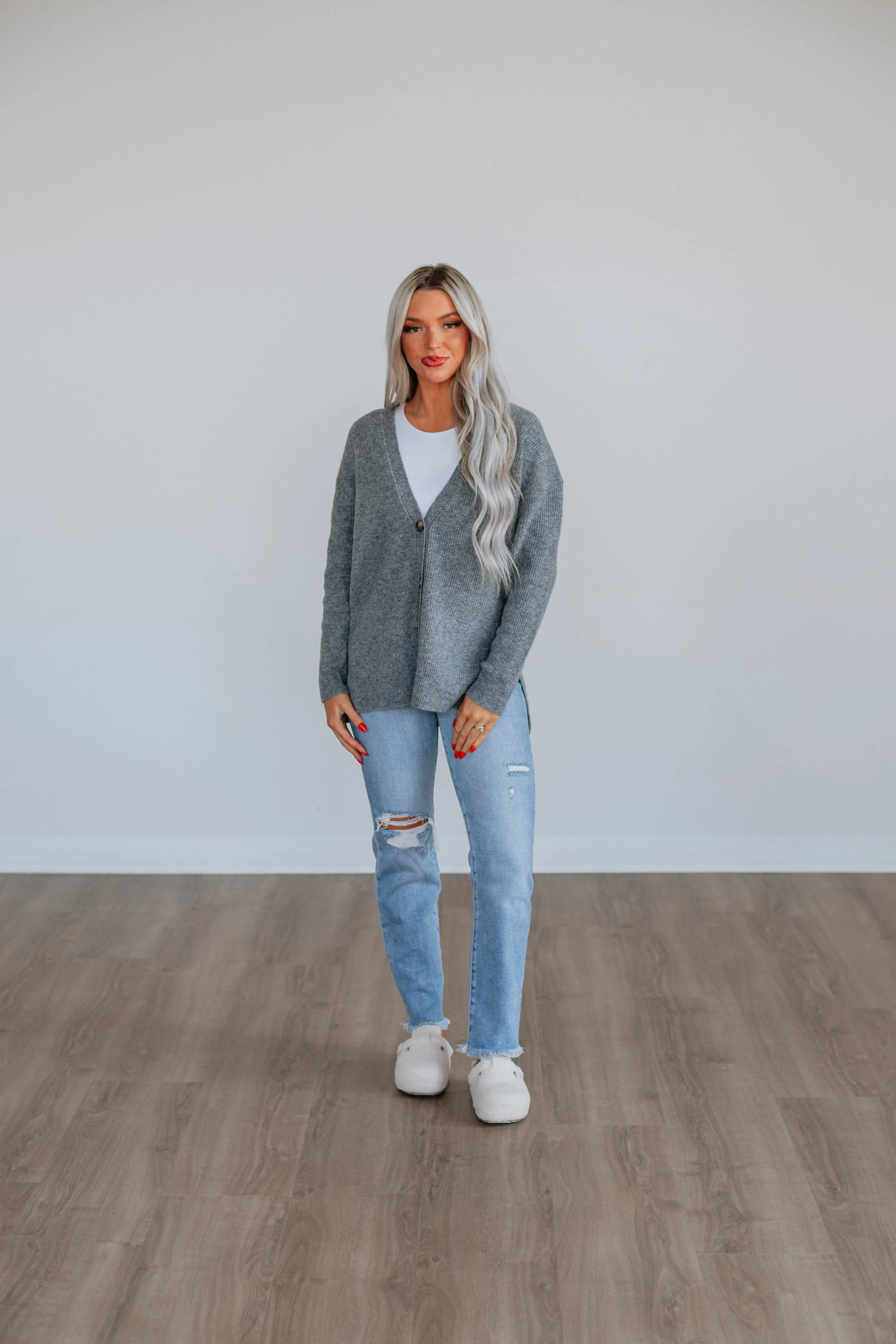 Sherah Knit Cardigan - Charcoal