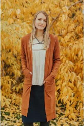 Soft Knit Cardigan High Gage - Caramel