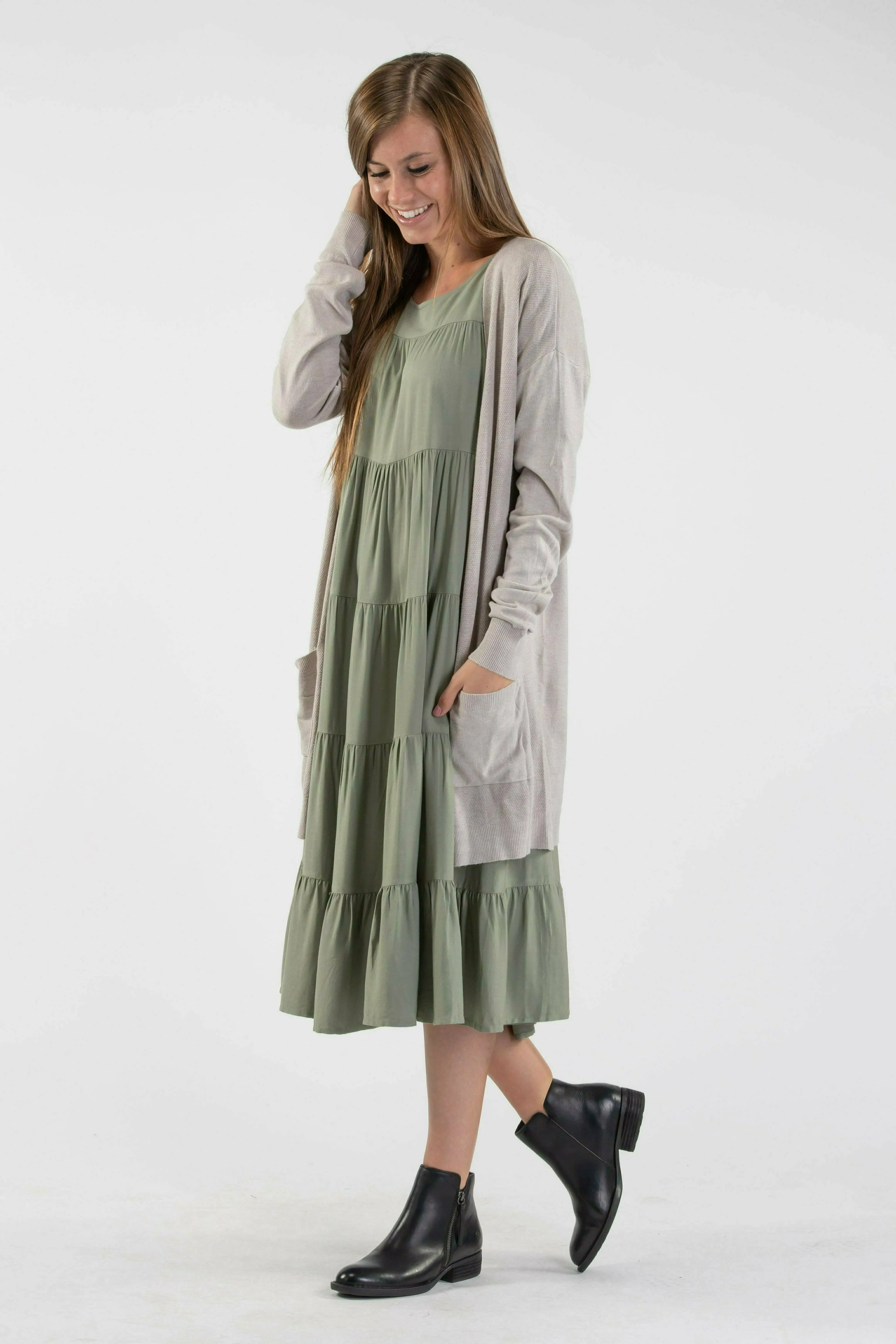 Soft Knit Cardigan High Gage - Warm Grey