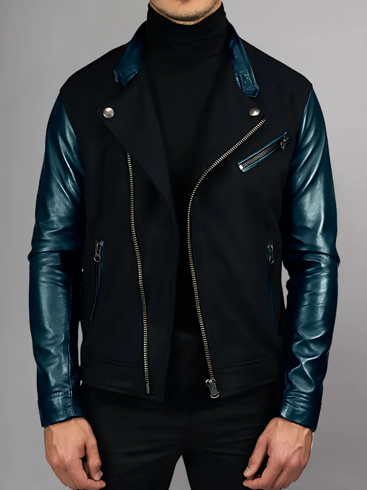 Spring Good Design Stylish Biker Men real Leather Jacket For Men