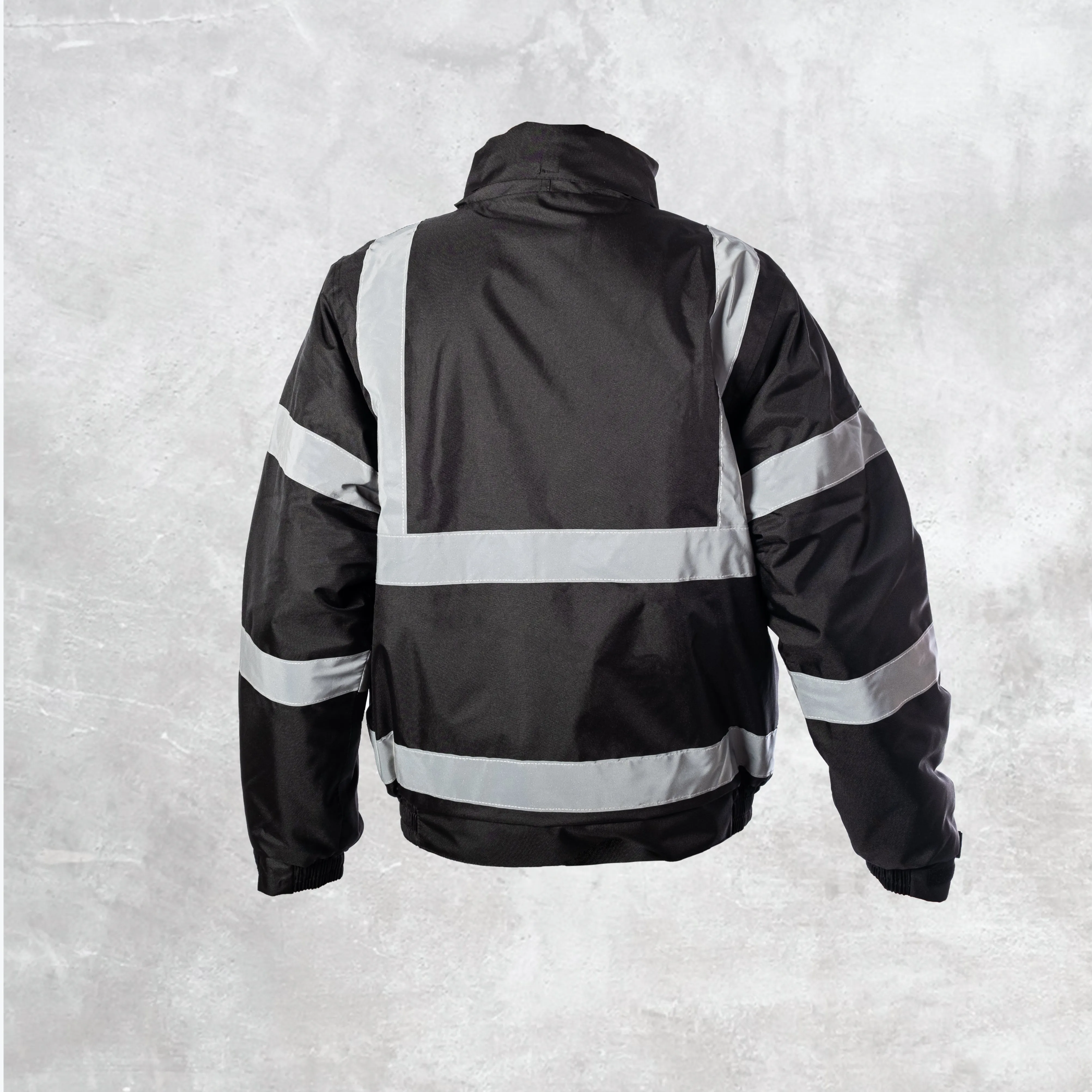 Step Ahead Hi Visibility Black Bomber Jacket