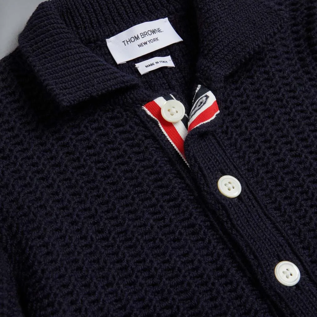 Thom Browne Kids Chunky Knit Button Up Cardigan