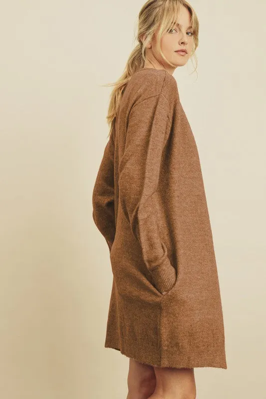 Toffee Soft Knit Open Front Cardigan - ALL SALES FINAL