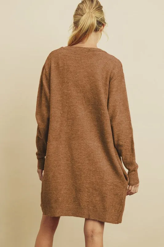 Toffee Soft Knit Open Front Cardigan - ALL SALES FINAL