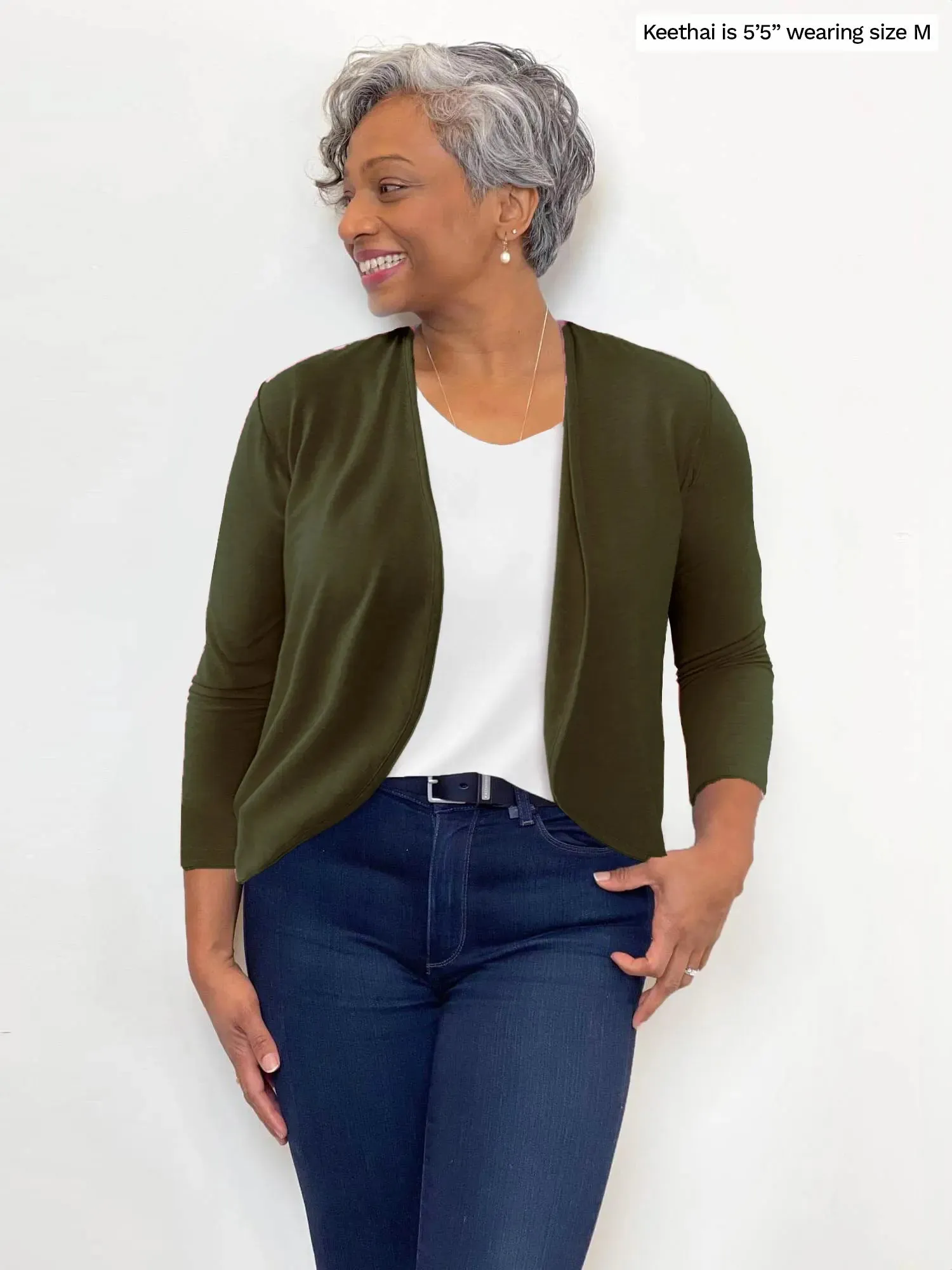 Wesley cropped waterfall cardigan