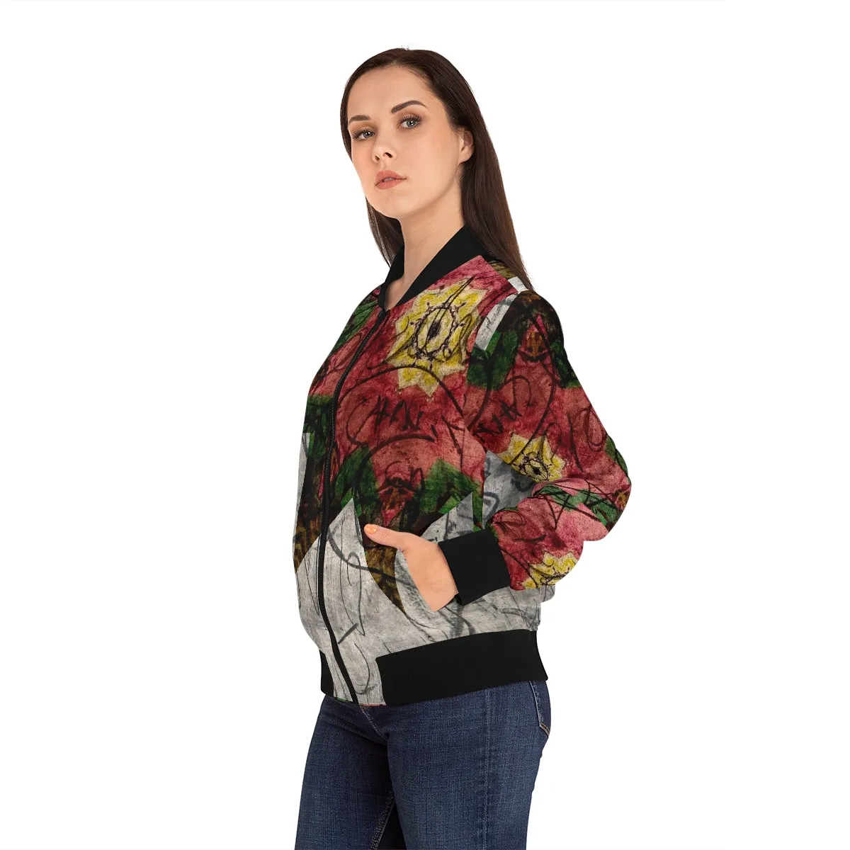 Women's Bomber Jacket (AOP) STAR