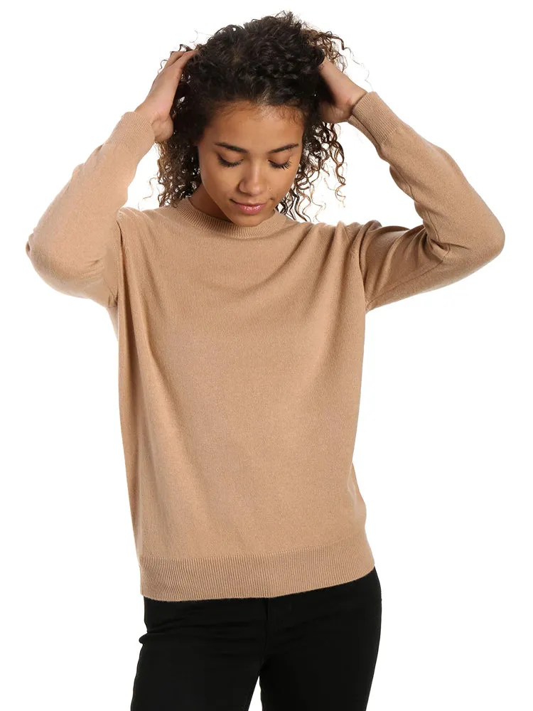 Zainuno Moizni Women's 100% Cashmere Classic Crew Neck Sweater