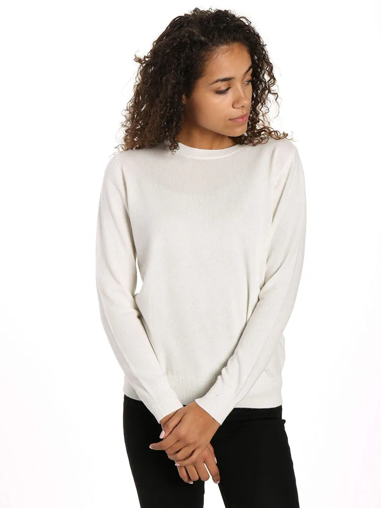 Zainuno Moizni Women's 100% Cashmere Classic Crew Neck Sweater